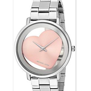 Michael Kors Jaryn Watch Silver Rose Gold Heart